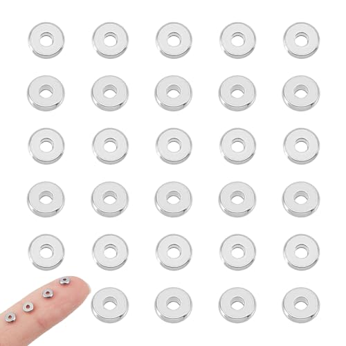 UNICRAFTALE About 200pcs Disc Spacer Beads 4mm Stainless Steel Flat Round Beads Metal Bead Spacers Finding for DIY Beading Jewelry Making, Hole 1.2mm - size: 1.2mm Hole