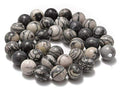 AD Beads Natural Gemstone Smooth Round Loose Beads 15“ 6mm 8mm 10mm (6mm, Spider Web Jasper) - color: Spider Web Jasper, size: 6mm
