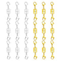 Double Magnetic Necklace Clasps and Closures 18K Gold and Silver Bracelet Extender Jewelry Clasps Converters - color: 18Pcs | 9Gold & 9Silver