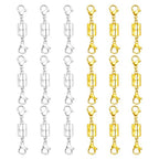 Double Magnetic Necklace Clasps and Closures 18K Gold and Silver Bracelet Extender Jewelry Clasps Converters - color: 18Pcs | 9Gold & 9Silver