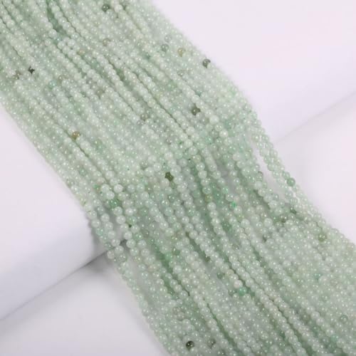155pcs 2mm Natural Green Aventurine Stone Loose Round Beads Gemstone Smooth Samll Spacer Beads for jewerly Making Bracelet Necklace - color: Green Aventurine, size: 2 mm