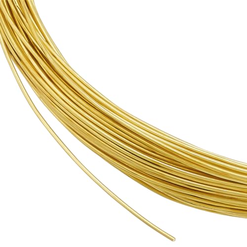 BENECREAT 65.6 Feet 23 Gauge(0.6mm) Brass Craft Jewelry Wire Gold Artistic Beading Wire Tarnish Resistant Copper Wire for Jewelry Beading Craft Making Ring Earrings DIY - size: 23 Gauge