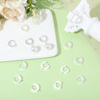 Beebeecraft 1 Box 16Pcs Round Leverback Earring Hooks 925 Sterling Silver Plated Huggie Hoop French Earring Findings with 316 Surgical Stainless Steel Pins for Jewelry Making Supplies(13x15mm) - color: Silver