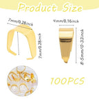 100 PCS Gold Plated Stainless Steel Snap On Bails, 8.5mm Pinch Clip Pendant Connector Charm Clasp for Jewelry Making, Necklace Earring Bracelet Choker Findings(Golden) - color: 100pcs-Golden