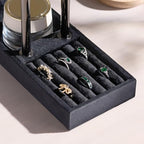 bussdis 2 Tier Bracelet Holder Display - Detachable T Bar Black Velvet Bracelet Holder, Jewelry Holder Organizer for Bracelet, Necklace, Earrings, Rings - color: Black