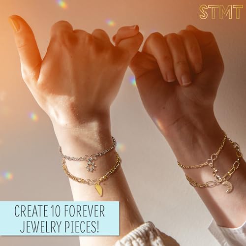 STMT DIY Infinity Jewelry Kit, Make 10 Forever Bracelets, Permanent Bracelet Chains, No Welding Needed, Custom-Fit, Unisex, Multi, Life-Size, Not Foldable, Ages 8+ - style: Infinity