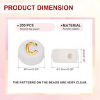 HARFINGTON 200 Pcs 4x7mm Acrylic Letter Beads, Round White Alphabet Beads Letter C, Alphabet Spacer Beads for Jewelry Making Bracelets Necklaces - style: Letter C