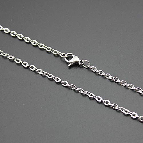 Minelife 30 Pcs Stainless Steel Necklace Chain Bulk, Jewelry Making Chains Necklace Silver Plated Chains Link Cable Chain Necklace for Jewelry Making (18Inch, 2mm) - color: Silver