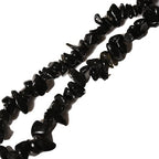 5-8mm 34 inches Natural Black Obsidian Crystal Stone Chips Beads for DIY Jewelry Making Bracelets Necklace Tumbled Drilled Irregular Gravel Onyx Gemstones Bead - color: Black Obsidian
