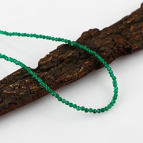 Natural Gemstone Faceted Beaded Necklace for Woman| Gold Plated Gem-stone Necklace | Beads 2–3 mm | Adjustable Chain 16+2 Inch