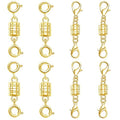 S925 Silver Magnetic Necklace Clasps, S925 Jewelry Making Connectors, Chain Extender Converters for Bracelets Necklace, 8 Pack (8pcs Golden B) - color: 8pcs golden B