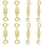 S925 Silver Magnetic Necklace Clasps, S925 Jewelry Making Connectors, Chain Extender Converters for Bracelets Necklace, 8 Pack (8pcs Golden B) - color: 8pcs golden B