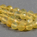 6mm Yellow Opal Faceted Gemstone Round Loose Beads Strand 15.5-16" DIY Jewelry Making - color: Yellow Opal