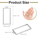 uxcell 25Pcs Alloy Open Bezel Pendants, Rectangle Hollow Frame Pendant Geometric Open Back Frame Pendant for Resin Jewelry Making Earrings Necklace Bracelet DIY, Silver Tone - color: Silver Tone, size: 1.93 x 0.8 inch