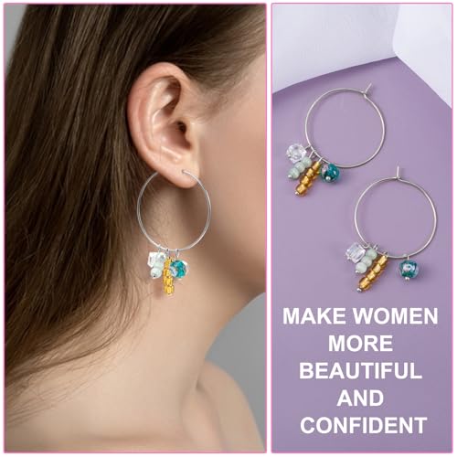 Pndeyo 280pcs Hypoallergenic Earring Beading Hoops, Metal Round Hoop Earrings Findings, Open Earring Wire Ring Accessories for Jewelry Making- Silver - color: Silver-280pcs