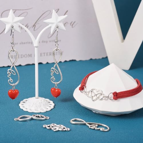 FASHEWELRY Golden Bow Connector Charms Bulk, Christmas Bowknot Link Charms, Infinity Links Geometric Hollow Bezel Pendants for Earring Bracelet Necklace Keychains Jewelry Making - color: Infinity Links-42Pcs