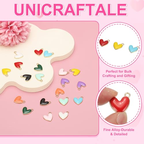 MECCANIXITY Enamel Alloy Heart Charm, Valentine Heart Pendants Love Jewelry Making Charm for DIY Necklace Bracelet Earrings Keychain - color: Blue