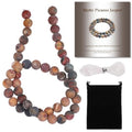 Stone Beads, 45pcs Matte Picasso Jasper, 8mm Round Loose Beads for Jewelry Making, Bracelets, with Bag, String & Card - color: Matte Picasso Jasper, size: 8mm
