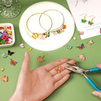 MARFOREVER 120 Pcs Butterfly Charms for Jewelry Making, Mixed Butterflies Charms Assorted Gold Enamel Butterfly Pendants for DIY Necklace Bracelet Earrings Making Supplies Gifts for Mother Women Girls - style: Butterfly