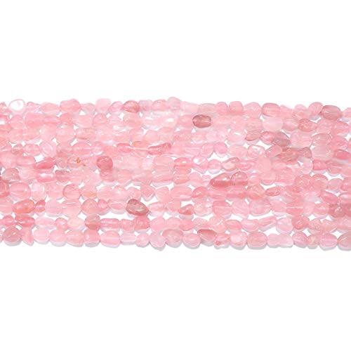BEADIA Irregular Natural Rose Quartz Crystal Stone Loose Semi Gemstone Beads for Jewelry Making 5-8mm 38cm - color: Rose Quartz Crystal, size: 5-8mm 38cm