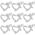 Beebeecraft 1 Box 30Pcs Heart Lobster Clasps 925 Sterling Silver Plated Brass Lobster Claw Jewelry Bracelet Clasps Connector with Jump Ring for DIY Craft Jewellery Making - color: Silver