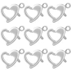 Beebeecraft 1 Box 30Pcs Heart Lobster Clasps 925 Sterling Silver Plated Brass Lobster Claw Jewelry Bracelet Clasps Connector with Jump Ring for DIY Craft Jewellery Making - color: Silver
