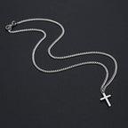 Joxevyia Cross Necklace for 14K Gold Filled Stainless Steel Small Cross Pendant with Cuban Chain Necklace Simple Faith Jewelry Christmas Gift for Men Women 16-24 Inches - size: 22 inches, style: silver cross necklace 0.8"*0.4"