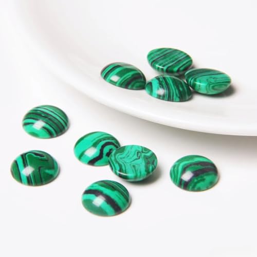 20pcs 4mm Natural Stone No Hole Malachite Semicircle Smooth Cabochons Beads Healing Chakra Crystal Stone Bead for Jewelry Making Rings Earrings Necklace Bracelet DIY Crafts - color: Malachite, size: 4mm