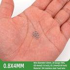 1000PCS 4mm 0.8mm Thickness 20 Gauge Stainless Steel Jump Rings, Unwelded Metal Round O Rings for Necklace Bracelet Keychain Chainmail Jewelry Making - size: 4mm OD-0.8mm Thick-20 Gauge
