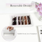 Velvet Sunglass Organizer Tray, Stackable Glasses Case for Drawer, Eyeglasses Watches Jewelry Display Holder Women Men