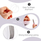 Cheriswelry 2 Rolls Jewelry Beading Wire Nylon Coated Stainless Steel Wire Tiger Tail Wire Bendable Craft Wire 0.38mm for DIY Necklace Bracelet Earring Supplies (164.04 Feet/Roll)