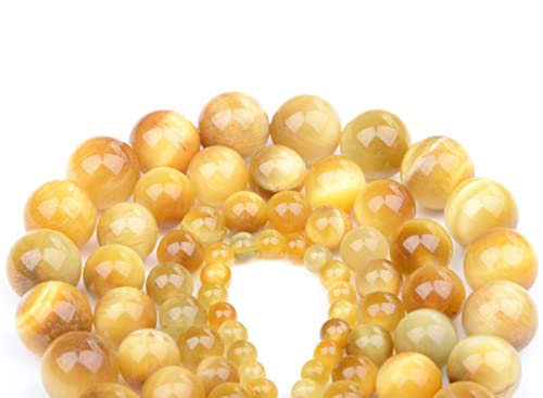 Bymitel 90 pcs Round Loose Stone Beads Gemstone Spacers for Charm DIY Jewelry Making 15.5" per Strand 4mm (Golden Tiger's Eye, 4mm) - color: Golden Tiger's Eye, size: 4mm