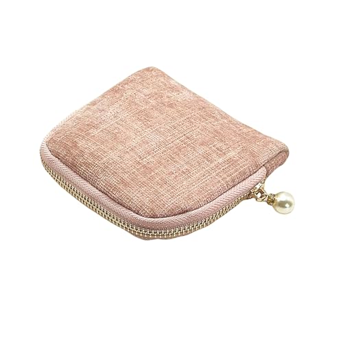 Small Travel Jewelry Case - Jewelry Travel Organizer Bag with Tassel Zipper for Bracelets, Necklaces, Bangles, Jewelry Organizer Storage Bag Gift for Women Girls - LJB002-Pink - color: Pink-Pearl