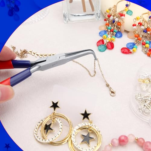 Bent Needle Nose Pliers With Serrated Jaw Mini Bent Nose Pliers With Comfort Grip Handles For Bending Wire Gripping - style: Bent Needle Nose Pliers
