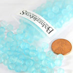100 Matte Frosted Translucent 6mm x 5mm Round Loose Glass Jewelry Spacer Beads with 1.2mm Hole in Many Colors (Light Aqua Blue) - color: Light Aqua Blue