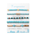 5Pcs Crystal Bracelet for Women Spiritual Natural Stone Bracelet Set Stackable Beaded Bracelets Healing Crystal Bracelet Gemstone Bead Bracelet Beaded Stretch Bracelets for Women - style: Turquoise