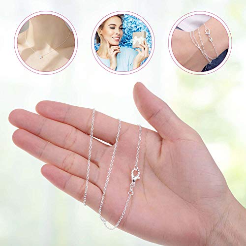 Necklace Chain for Jewelry Making, Selizo 30 Pack Chains Necklace Bulk Silver Plated Necklace Chains for Necklace Jewelry Making, 1.2 mm (22 Inches) - size: 22 Inches