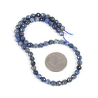 6mm Blue Dumortierite Faceted Gemstone Round Loose Beads Strand 15.5-16" DIY Jewelry Making - color: Blue Dumortierite