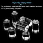7 Pack Acrylic Ring Display Holder Clear Cylinder Jewelry Stand for Wedding Engagement Rings Organizer Sturdy Solid Showcase