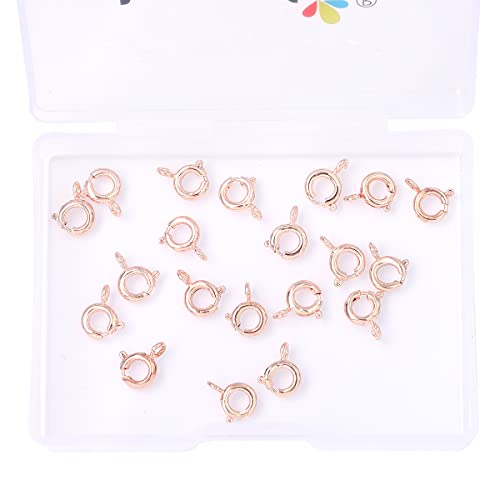 BEADIA Rose Gold Plated Spring Clasps Non Tarnish 6mm 20pcs for Jewelry Making Findings - color: Spring Clasps Rose Gold, size: 6mm