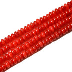 2x4mm 150pcs Natural Red Jade Rondelle Stone Beads Semi-Precious Disk Loose Gemstones Bead for DIY Jewelry Making - color: Red Jade