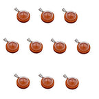 ZenRa 10-Piece Glass Dome Pendant Set with Wooden Base & Hollow Glass Cabochons (20mm Red Coffee) - size: 20mm Dome Red Coffee