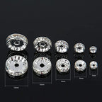 Weebee 100Pcs Rondelle Spacer Beads Crystal Charms Silver Plated Czech Rhinestone Loose Beads for Jewelry Making DIY Bracelets (Gun Metal, 4mm) - color: Gun Metal, size: 4mm