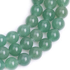 JOE FOREMAN 2MM Big Hole 12mm Green Aventurine Jade Round Natural Gemstone Semi Precious Loose Beads for Jewelry Making 15" Beaded Strand DIY Handmade Craft Supplies - size: 12mm