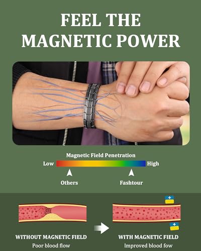 Copper Bracelet for Men, 2X Strength 99.99% Pure Copper Magnetic Bracelet with Magnets, Butterfly Clasp Design, Adjustable Length with Sizing Tool - color: Gunmetal