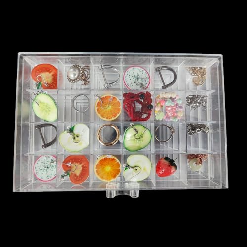 Clear Acrylic Jewelry Organizer Box with 5 Drawers 120 Grids, Dustproof Transparent Jewelry Display Stand Storage Case Holder with 120 Small Compartments for Women Ring Necklace Bracelets Earring