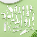80pcs Bright Silvery New Tool Series Hammer, Wrench, Screwdriver, Measuring Tool Pendant Jewelry Making DIY Keychain Earrings Pendant Various Design Charms for Jewelry Making Bracelets Necklace (SN903) - color: SN903