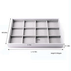 Oirlv Hand Made Velvet Stackable Jewelry Trays Rings Earrings Bracelet organizer Storage Tray (12 Grids) - size: 12 Grids Multi