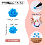 Beadthoven 50pcs Handmade Flat Base Opaque Resin Blue Rose Flower Beads for DIY Beading Jewelry Necklace Bracelet Earring Supplies 9x7mm Hole: 1mm - color: Blue Rose#9x7mm