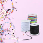 Stretchy String for Bracelets, 2 Rolls 0.8mm,1 mm,1.5mm,330 Feet Sturdy Elastic String for Jewelry Making, Necklaces, Beading and Crafts (White Black (1.0mm)) - size: White Black (1.0mm)